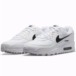 Nike DH8010-101 Air Max 90 White Black Running Sneaker Shoes Women's US Size 10